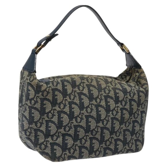 Christian Dior Trotter Canvas Pouch Navy Auth 116239 - Picture 1 of 16
